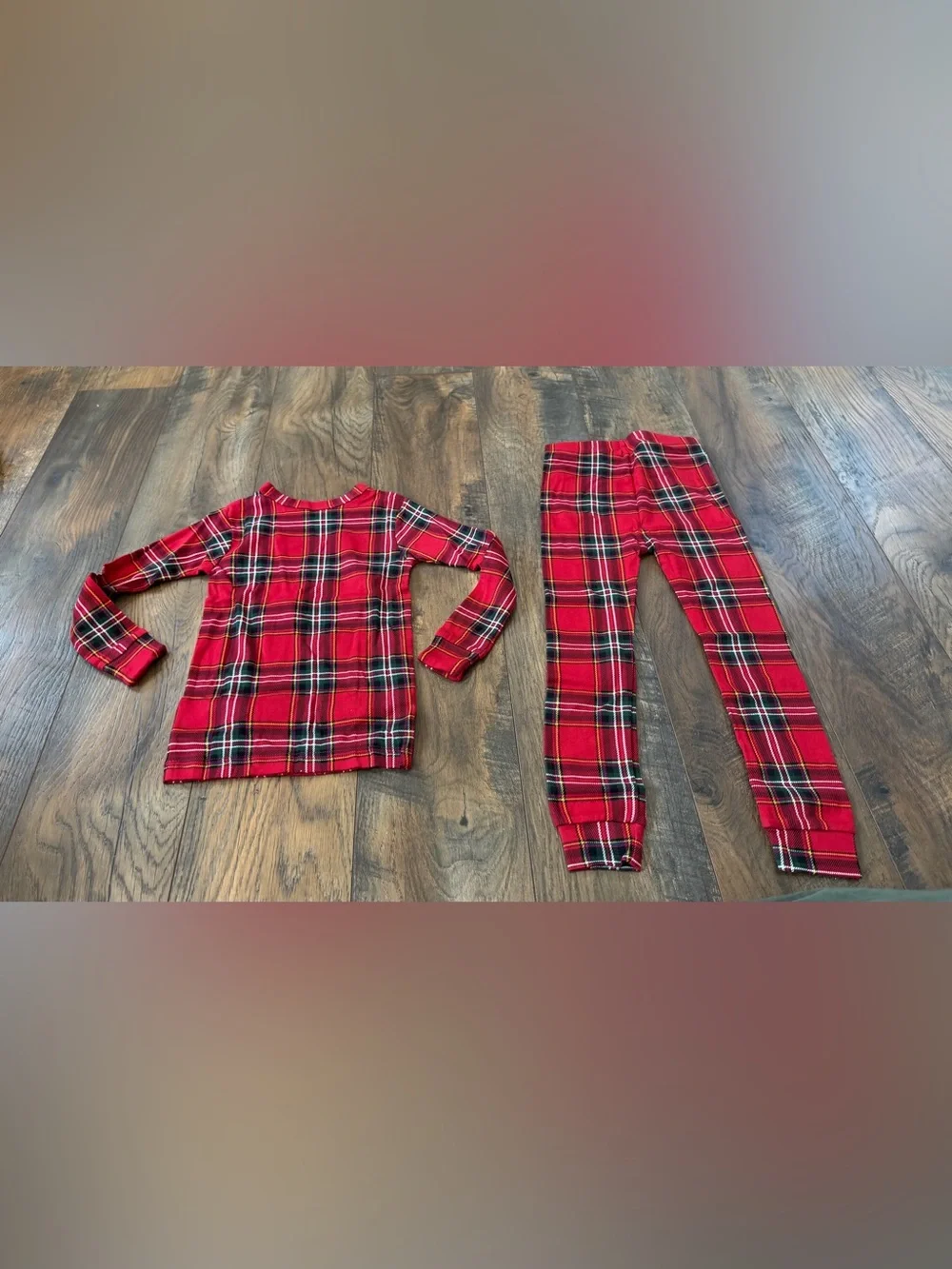 GAP Kids Organic Cotton Holiday Red Tartan Plaid Pajama Set, Size 4T, NEW